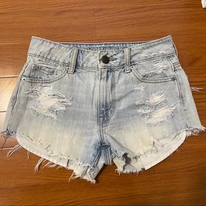 American Eagle Distressed High Waisted Shorts
